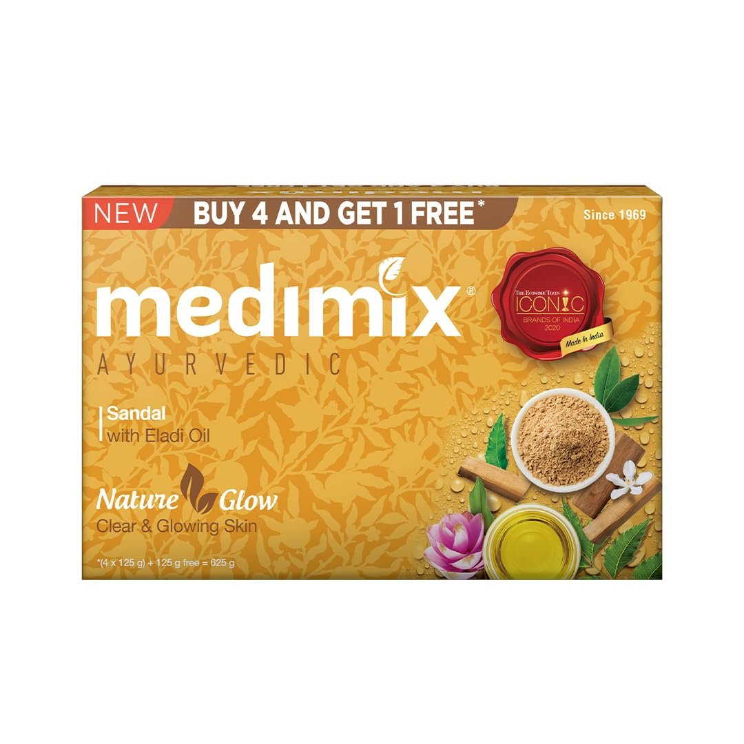 Medimix_Ayurvedic_Sandal_Soap_5_x_125_g_Quick_Pantry Medimix.Sandal.625g - Image 1
